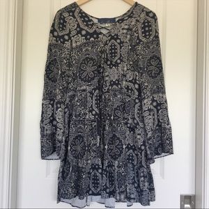 Paisley patterned navy dress